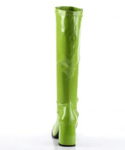 Pleaser Direct Gogo 300 Green Patent Knee High Boots