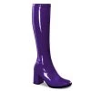 Pleaser Direct Gogo 300 Purple Patent Knee High Boots Larger Size Shoes