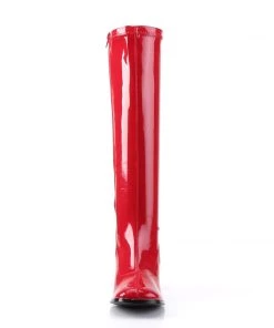 Pleaser Direct Gogo 300 Red Patent Knee High Boots