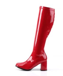 Pleaser Direct Gogo 300 Red Patent Knee High Boots