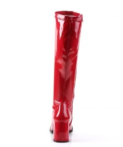 Pleaser Direct Gogo 300 Red Patent Knee High Boots