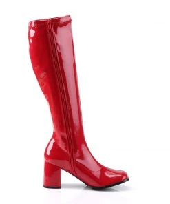 Pleaser Direct Gogo 300 Red Patent Knee High Boots