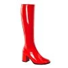 Pleaser Direct Gogo 300 Red Patent Knee High Boots