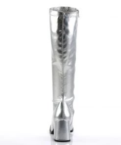 Pleaser Direct Gogo 300 Silver Matte Knee High Boots Larger Size Shoes 8 Pleaser Direct Gogo 300 Silver Matte Knee High Boots Larger Size Shoes