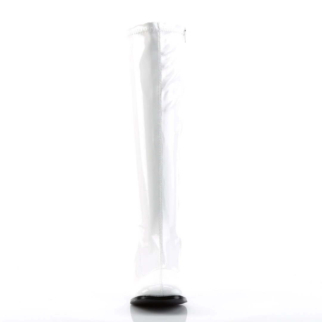 Pleaser Direct Gogo 300 White Patent Knee High Boots 2 Pleaser Direct Gogo 300 White Patent Knee High Boots