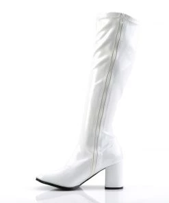 Pleaser Direct Gogo 300 White Patent Knee High Boots 7 Pleaser Direct Gogo 300 White Patent Knee High Boots