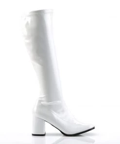 Pleaser Direct Gogo 300 White Patent Knee High Boots 9 Pleaser Direct Gogo 300 White Patent Knee High Boots