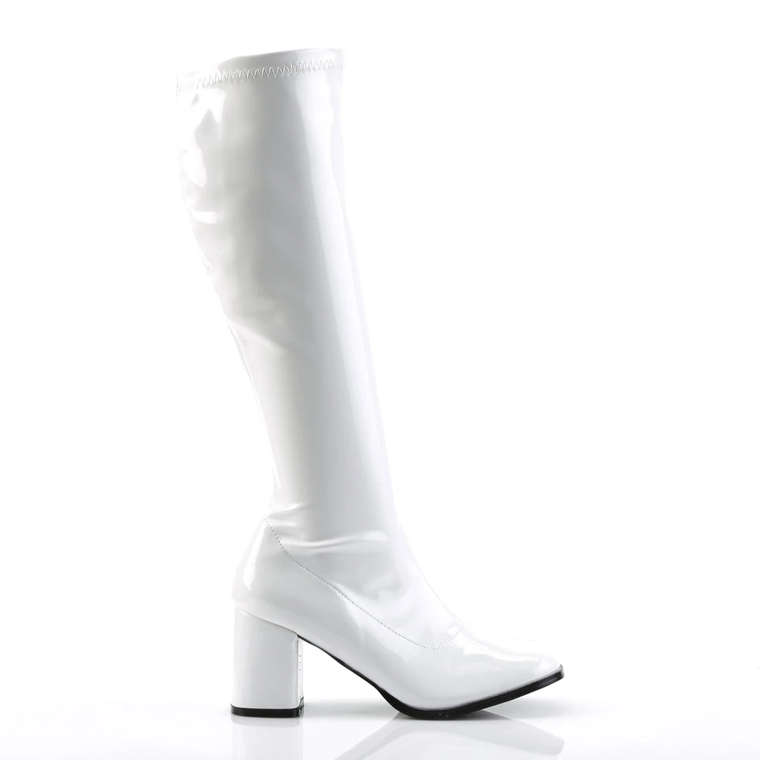 Pleaser Direct Gogo 300 White Patent Knee High Boots 5 Pleaser Direct Gogo 300 White Patent Knee High Boots