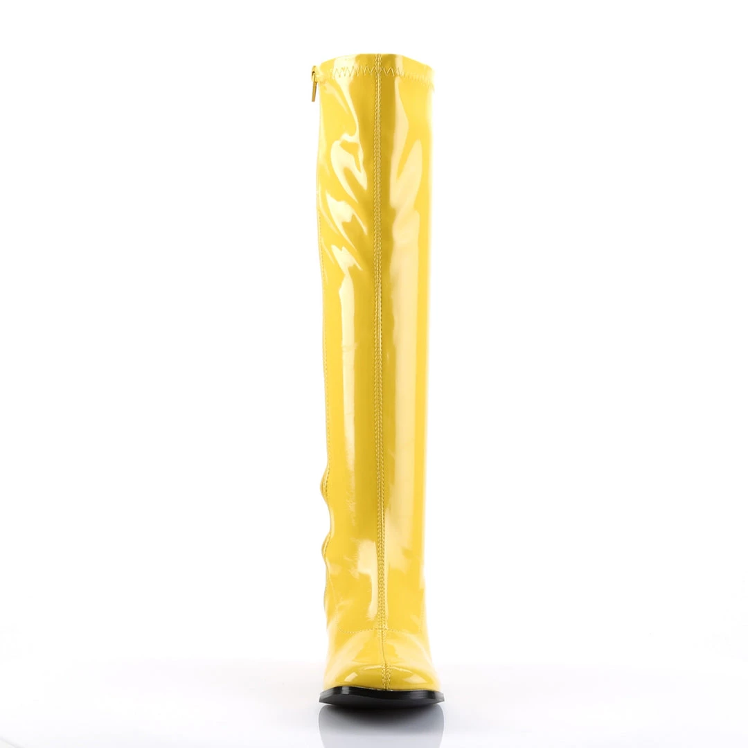 Pleaser Direct Gogo 300 Yellow Patent Knee High Boots 2 Pleaser Direct Gogo 300 Yellow Patent Knee High Boots