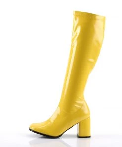 Pleaser Direct Gogo 300 Yellow Patent Knee High Boots 7 Pleaser Direct Gogo 300 Yellow Patent Knee High Boots