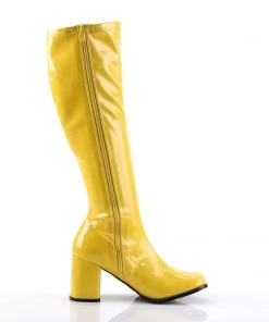 Pleaser Direct Gogo 300 Yellow Patent Knee High Boots 9 Pleaser Direct Gogo 300 Yellow Patent Knee High Boots