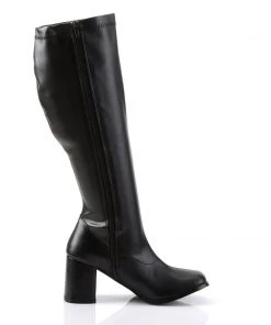 Pleaser Direct Larger Size Shoes Gogo 300WC Wide Fit Black Matte Boots