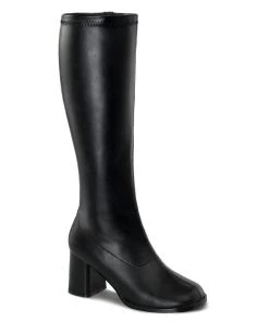 Pleaser Direct Larger Size Shoes Gogo 300WC Wide Fit Black Matte Boots