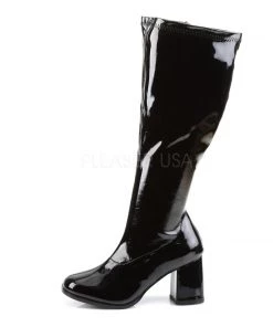 Pleaser Direct Gogo 300X Wide Calf Fit Black Patent Boots Larger Size Shoes 7 Pleaser Direct Gogo 300X Wide Calf Fit Black Patent Boots Larger Size Shoes