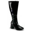 Pleaser Direct Gogo 300X Wide Calf Fit Black Patent Boots Larger Size Shoes