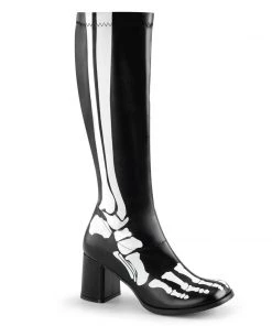 Pleaser Direct Gogo 300XRAY Black Patent X-Ray Boots