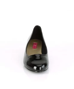 Pleaser Direct Larger Size Shoes Gwen 01 Black Kitten Heels