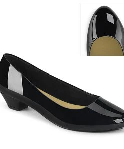 Pleaser Direct Larger Size Shoes Gwen 01 Black Kitten Heels