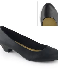 Pleaser Direct Gwen 01 Black Matte Kitten Heels Larger Size Shoes