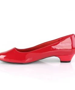 Pleaser Direct Gwen 01 Red Patent Kitten Heels