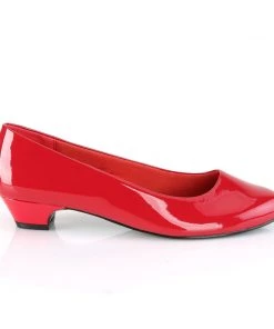 Pleaser Direct Gwen 01 Red Patent Kitten Heels