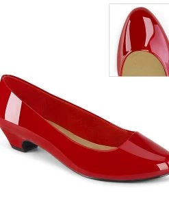 Pleaser Direct Gwen 01 Red Patent Kitten Heels