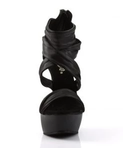 Pleaser Direct Impulse 558 Black Ruched Strappy Sandals