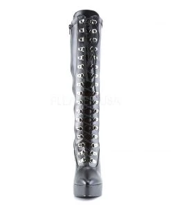 Pleaser Direct Indulge 2024 Black Matte Lace Up Boots