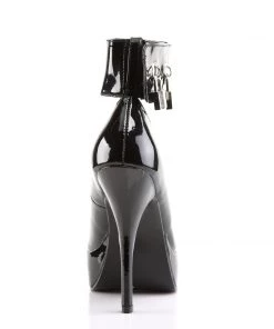 Pleaser Direct Indulge 534 Black Patent Ankle Cuff Platforms Larger Size Shoes