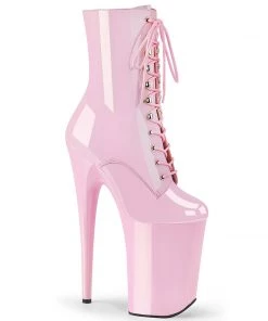 Pleaser Direct Infinity 1020 Baby Pink Faux Leather Platform Ankle Boots Platform Shoes