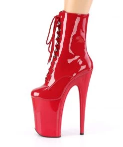 Pleaser Direct Infinity 1020 Red Faux Leather Platform Ankle Boots 7 Pleaser Direct Infinity 1020 Red Faux Leather Platform Ankle Boots