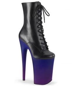 Pleaser Direct Infinity 1020BP Black & Purple Ombre Platform Ankle Boots Platform Shoes