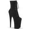 Pleaser Direct Infinity 1020FS Black Faux Suede Platform Ankle Boots Platform Shoes