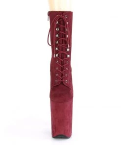Pleaser Direct Infinity 1020FS Burgundy Faux Suede Platform Ankle Boots