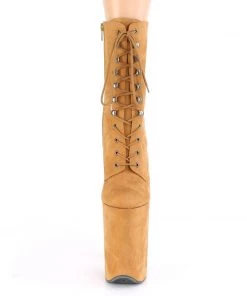 Pleaser Direct Infinity 1020FS Tan Faux Suede Platform Ankle Boots Platform Shoes