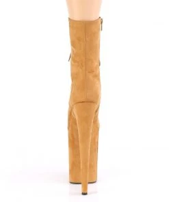 Pleaser Direct Infinity 1020FS Tan Faux Suede Platform Ankle Boots Platform Shoes