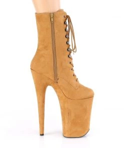 Pleaser Direct Infinity 1020FS Tan Faux Suede Platform Ankle Boots Platform Shoes
