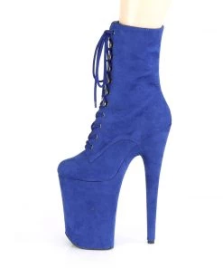 Pleaser Direct Platform Shoes Infinity 1020FS Blue Faux Suede Platform Ankle Boots