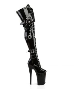 Pleaser Direct Infinity 3028 Black Patent Boots Platform Shoes