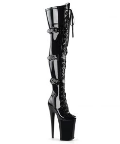 Pleaser Direct Infinity 3028 Black Patent Boots Platform Shoes