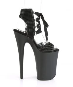 Pleaser Direct Infinity 900-14 Black Quilted Faux Leather Platforms Platform Shoes