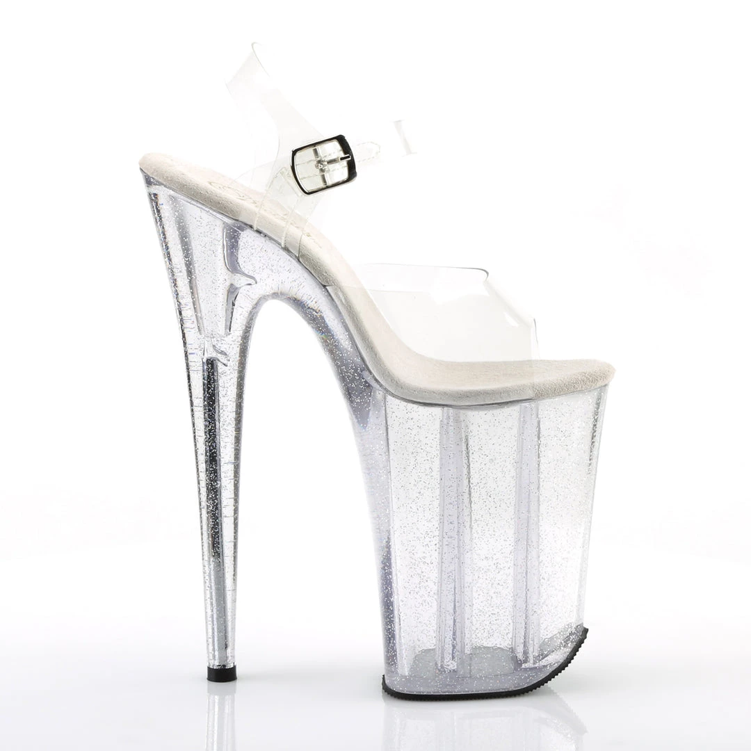 Pleaser Direct Infinity 908MG Clear Glitter Platforms 5 Pleaser Direct Infinity 908MG Clear Glitter Platforms