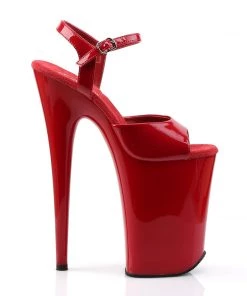 Pleaser Direct Infinity 909 Red Patent Platforms