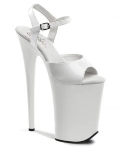 Pleaser Direct Infinity 909 White Patent Platforms Platform Shoes