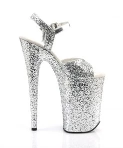 Pleaser Direct Infinity 910LG Silver Glitter Platforms