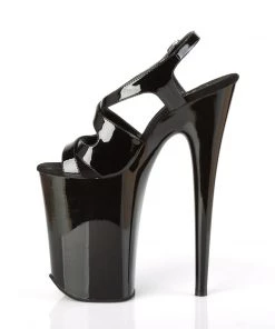 Pleaser Direct Infinity 930 Black Patent Strappy Platforms Platform Shoes
