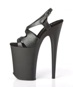 Pleaser Direct Platform Shoes Infinity 930 Black Matte Strappy Platforms