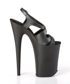 Pleaser Direct Platform Shoes Infinity 930 Black Matte Strappy Platforms