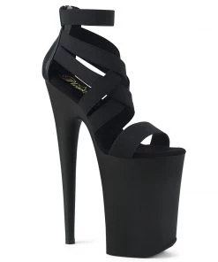 Pleaser Direct Infinity 969 Black Patent Strappy Sandals
