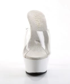Pleaser Direct Larger Size Shoes Kiss 201 White And Clear Platform Heels